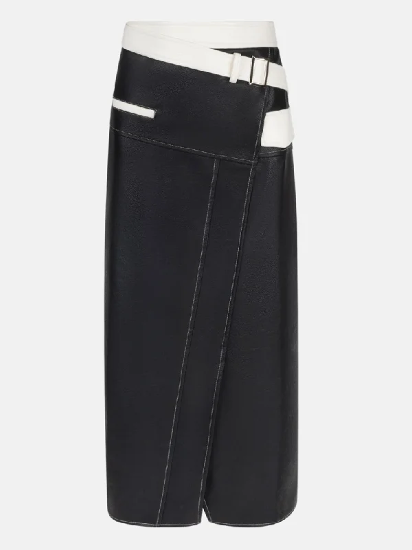 Belted Leather Skirt silk skirt elegant