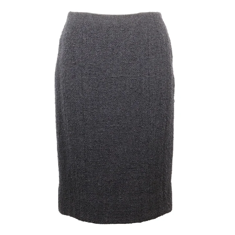Chanel Wool Skirt Navy Used corduroy skirt cozy