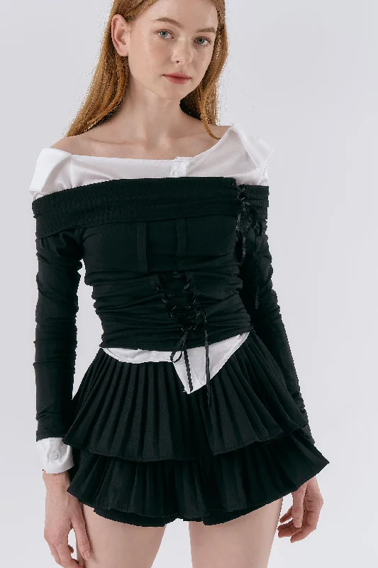 Clara Pleated Ruffle Skort athletic skirt fit