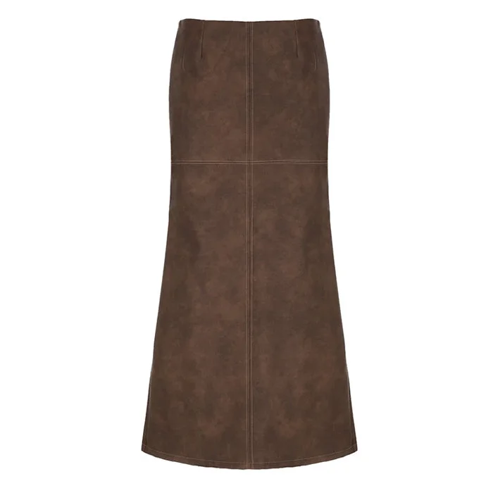 Coastal Cowgirl Leather Maxi Skirt corduroy skirt comfortable