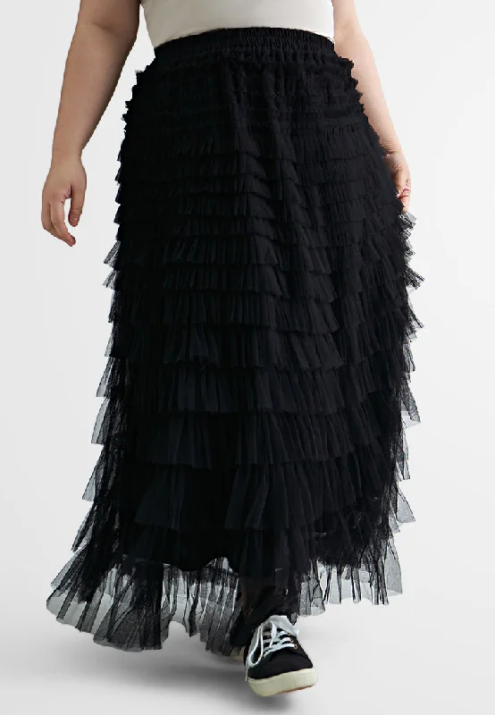 Cordelia Tropical Escape Tiered Tutu Skirt asymmetrical skirt cut