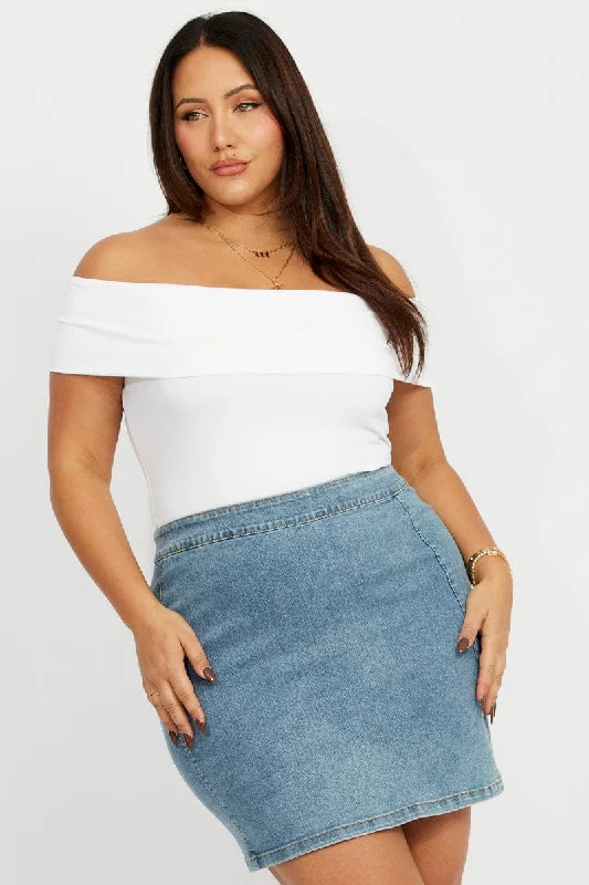 Denim Denim Split Mini Skirt midi skirt versatile