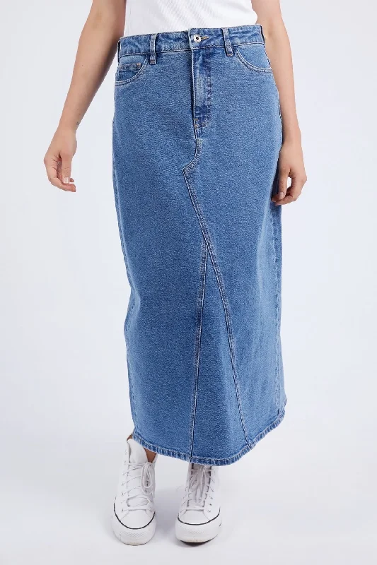 Elm Zoe Midi Denim Skirt - Mid Blue Wash tulle skirt dreamy