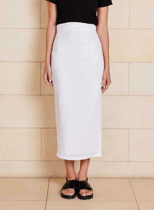 Esmae Skirt-WHITE corduroy skirt cozy