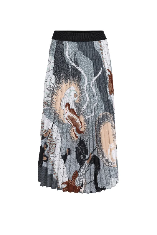 Festival Pleated Skirt Caramel a-line skirt cut