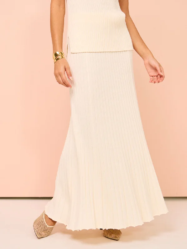 Friends with Frank The Cleo Skirt in Cream Cotton silk skirt elegant