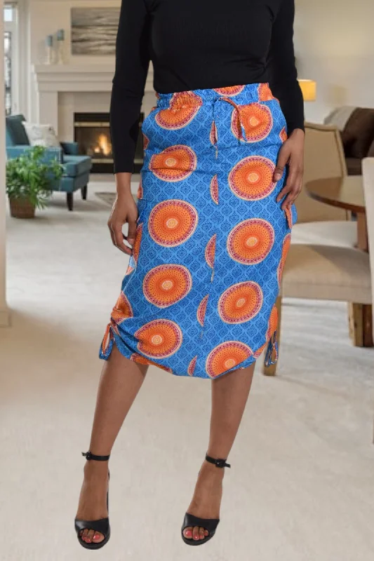 Ladies Printed Cargo Skirt zip skirt side