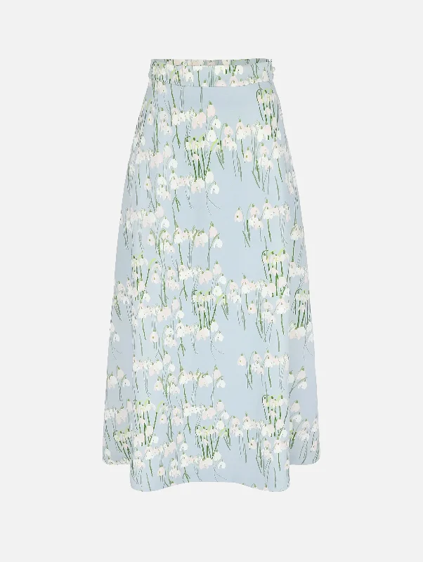Leanne Midi Skirt in Snowdrop Blue denim skirt stylish