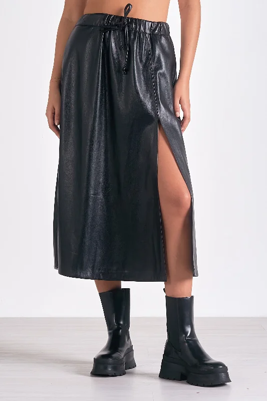 Leather Midi Skirt chiffon skirt flowing