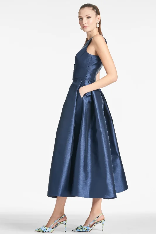 Leighton Skirt - Navy chiffon skirt floaty