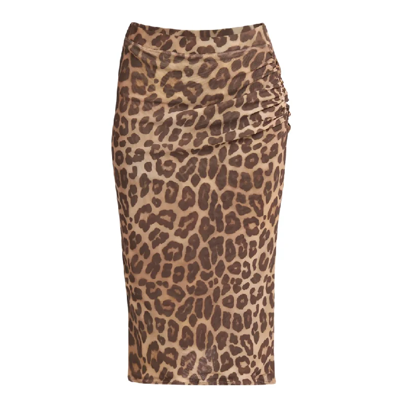 Leopard Mesh Skirt lace skirt romantic