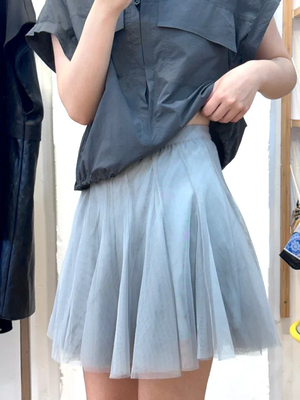 Light Grey Tulle Short Skirt vintage skirt charm