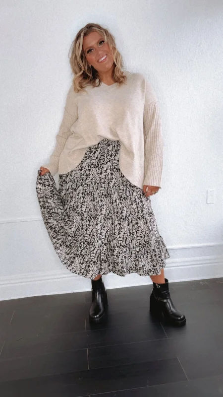Moment In Time Floral Print Skirt, Black cotton skirt soft