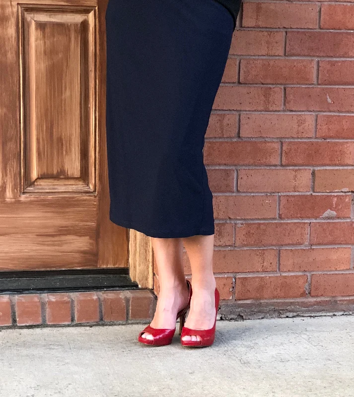 Pencil Skirt Black belted skirt waist