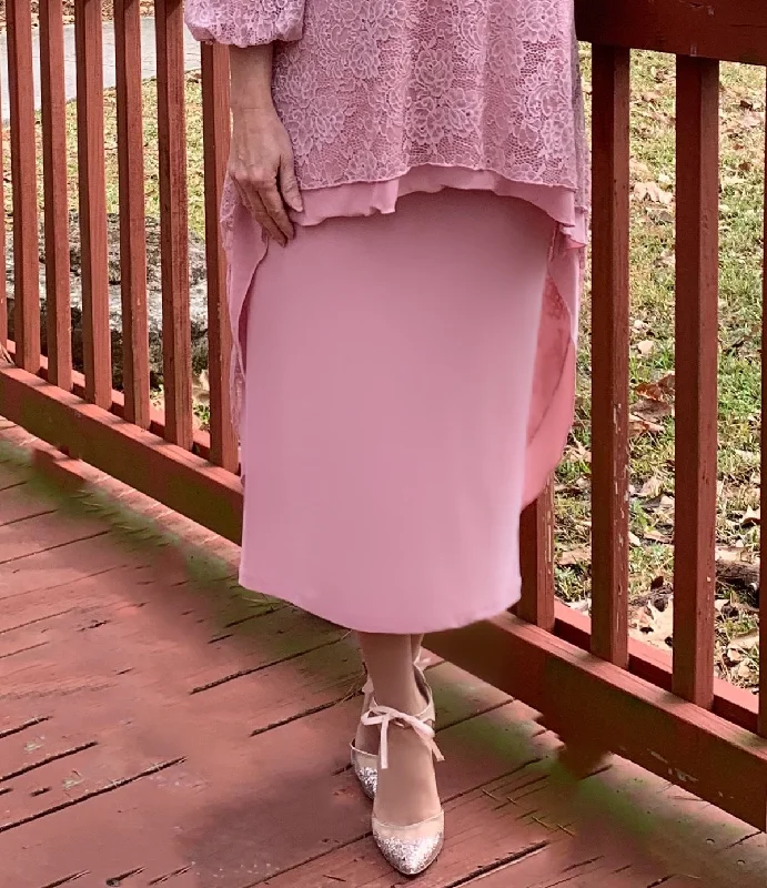Pencil Skirt Rose Pink leather skirt durable