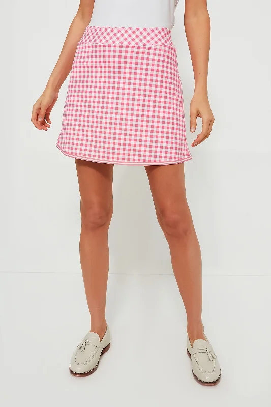 Pink Gingham 16 Inch Karrie Golf Skirt cashmere skirt rich