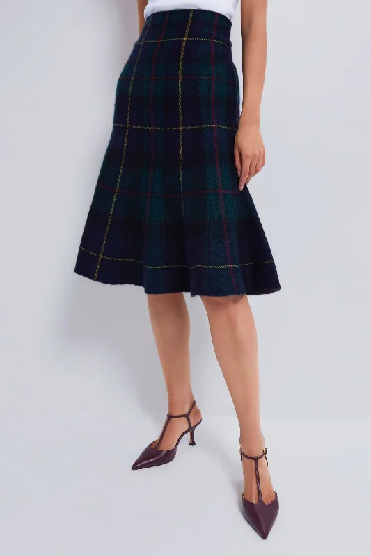 Polo Tartan A-line Skirt wool skirt warm