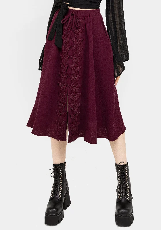 Psyche Textured Midi Skirt lace skirt feminine