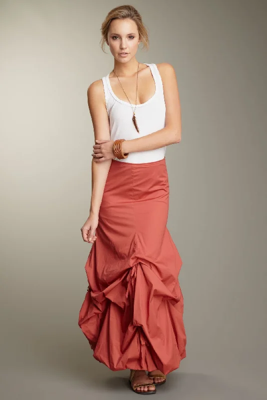 Stretch Poplin Balloon Skirt - Melon velvet skirt plush