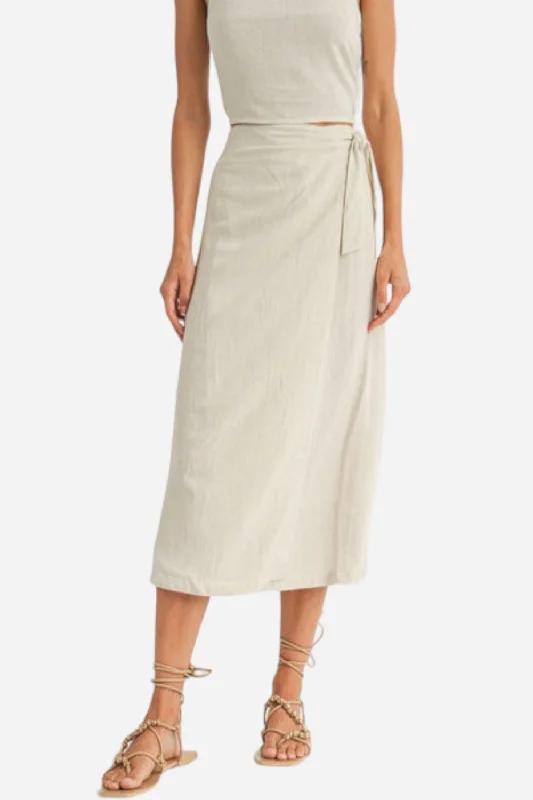 Sadie & Sage Sugarloaf Wrap Front Maxi Skirt lace skirt feminine