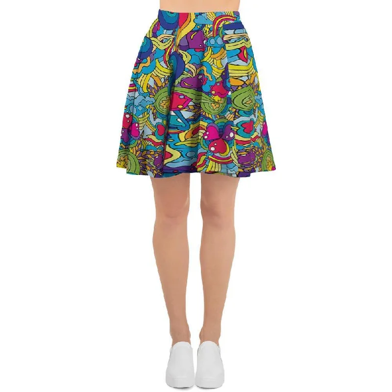 Valentine Heart Hippie Trippy Women's Skirt relaxed fit skirt