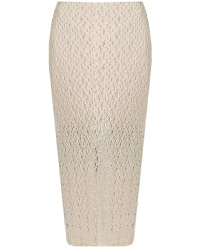 White Sand Floral Smocked Skirt chiffon skirt airy