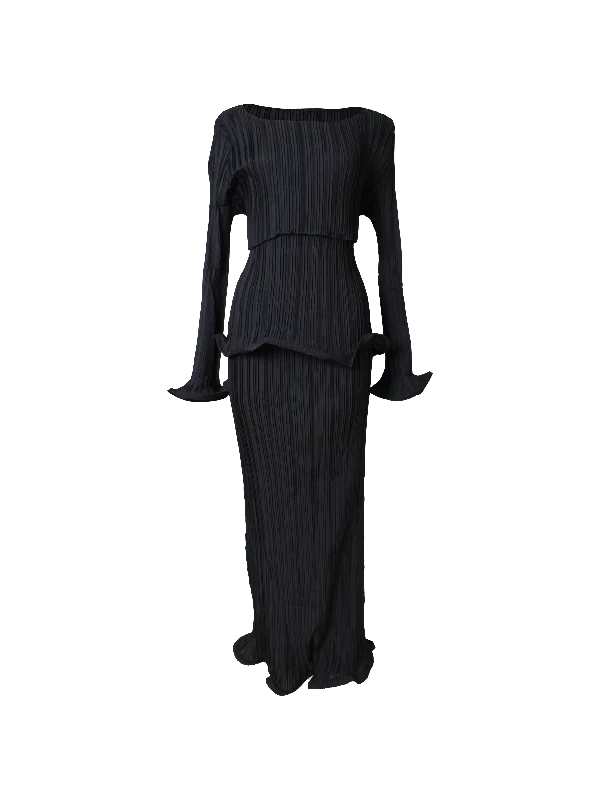 Vintage Issey Miyake Skirt Set ruffled skirt detail