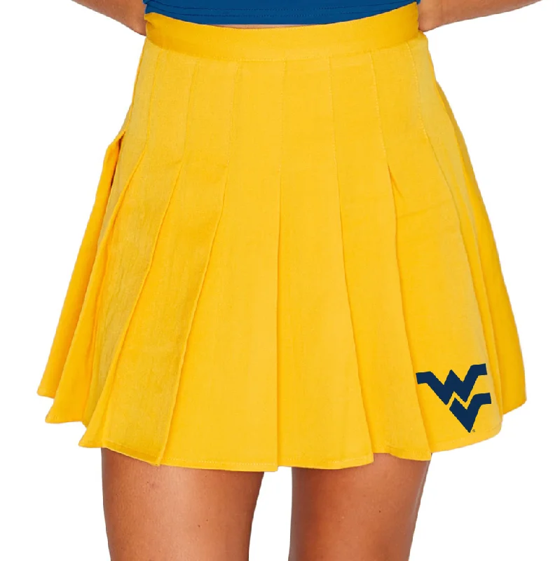West Virginia Mountaineers Gold Tennis Skirt leather skirt refined
