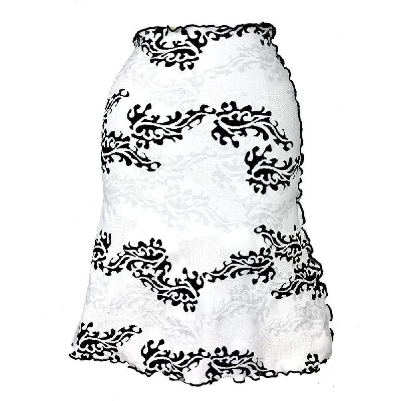 White Popi Jacquard Knit Bias Skirt cashmere skirt fine