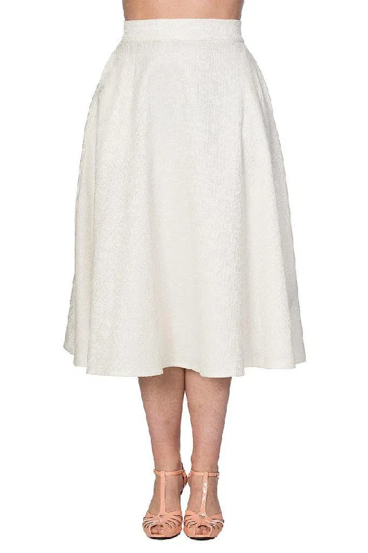 White Preppy Skirt slim fit skirt