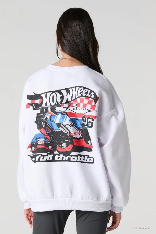Hot Wheels™ Full Throttle Graphic Fleece Sweatshirt Hoodie with Drawstring Waist Adjustable Fitted Hot Wheels™ Full Throttle Graphic Fleece Sweatshirt Hoodie with Drawstring Waist Adjustable Fitted