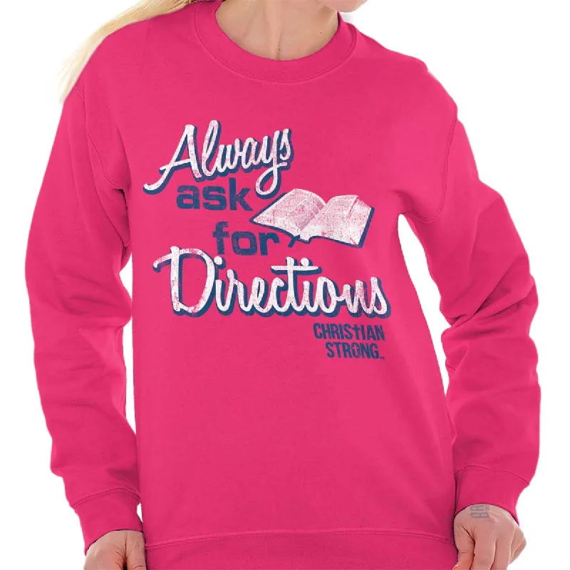 Always Ask Crewneck Sweatshirt Hoodie with Button Classic Timeless