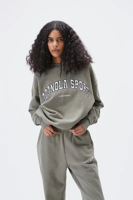 AS Oversized Sweatshirt - Olive Green Hoodie with Raw Hem Edgy Unfinished