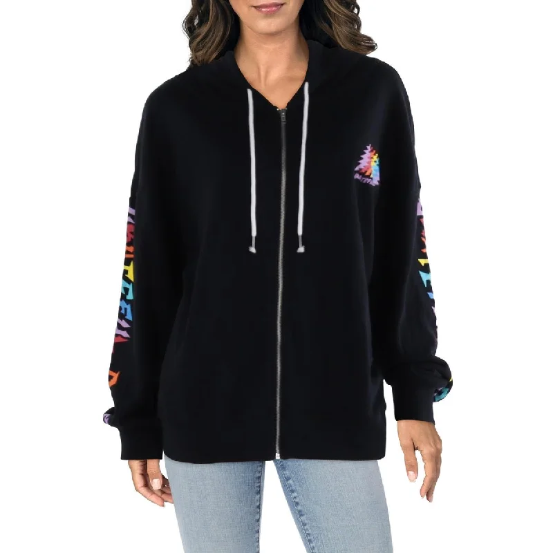 Womens Fleece Comfy Zip Hoodie Hoodie with Sequins Glamorous Eye-catching