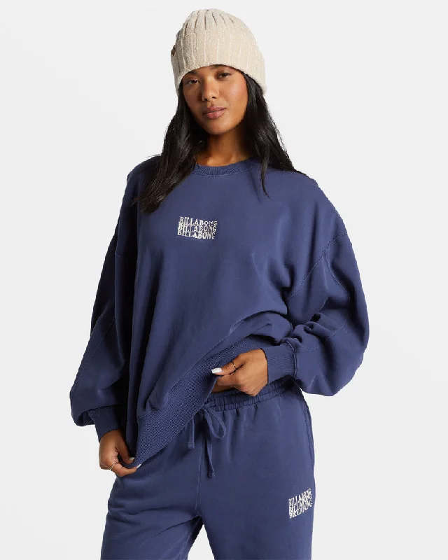 Billabong Palmin Kendal Crewneck Sweatshirt - I SEA INDIGO Hoodie with Gradient Ombre Colorful