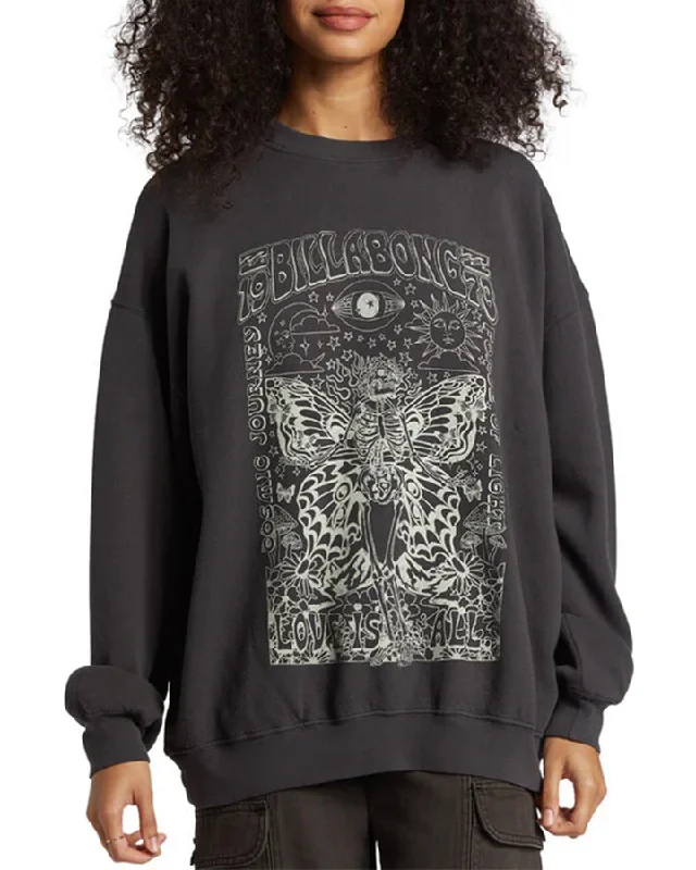 Billabong Ride In Oversized Crewneck Sweatshirt - BLACK SANDS 5 Hoodie with Monochrome Minimalist Simple Billabong Ride In Oversized Crewneck Sweatshirt - BLACK SANDS 5 Hoodie with Monochrome Minimalist Simple