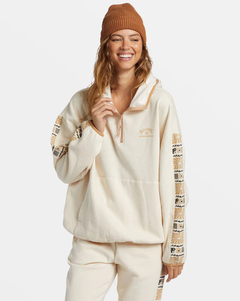 Billabong Surf Adventure Half-Zip Hoodie - WHITE CAP Hoodie with Raglan Sleeves Sporty Comfortable Billabong Surf Adventure Half-Zip Hoodie - WHITE CAP Hoodie with Raglan Sleeves Sporty Comfortable