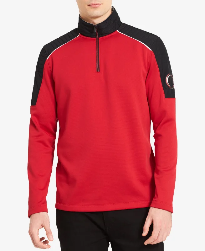 Calvin Klein Mens Quarter Zip Fleece Sweatshirt Hoodie with Ribbed Cuffs Snug Fit Comfort Calvin Klein Mens Quarter Zip Fleece Sweatshirt Hoodie with Ribbed Cuffs Snug Fit Comfort