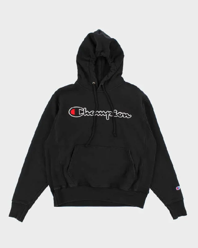Champion Reverse Weave Black Hoodie - M Hoodie with Sequins Glamorous Eye-catching