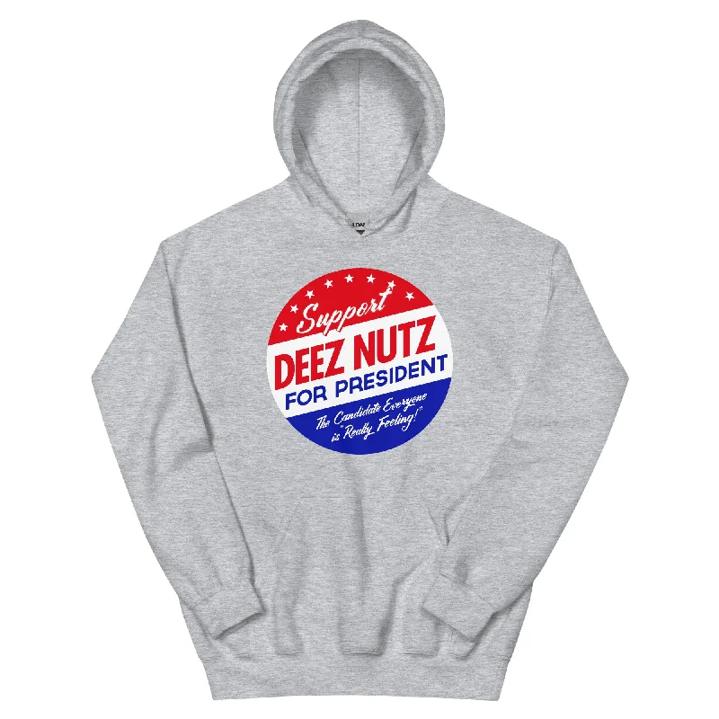 Deez Nuts for President Hoodie Sweatshirt Hoodie with Set-In Sleeves Structured Classic Deez Nuts for President Hoodie Sweatshirt Hoodie with Set-In Sleeves Structured Classic