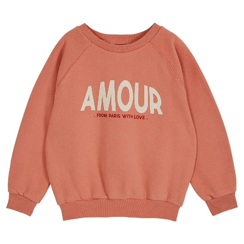 Emile Et Ida Amour Sweatshirt Hoodie with Ribbed Neckline Snug Warm