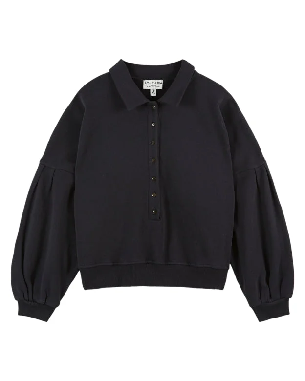Emile & Ida Annie Sweatshirt Corbeau Hoodie with Full-Zip Functional Layering