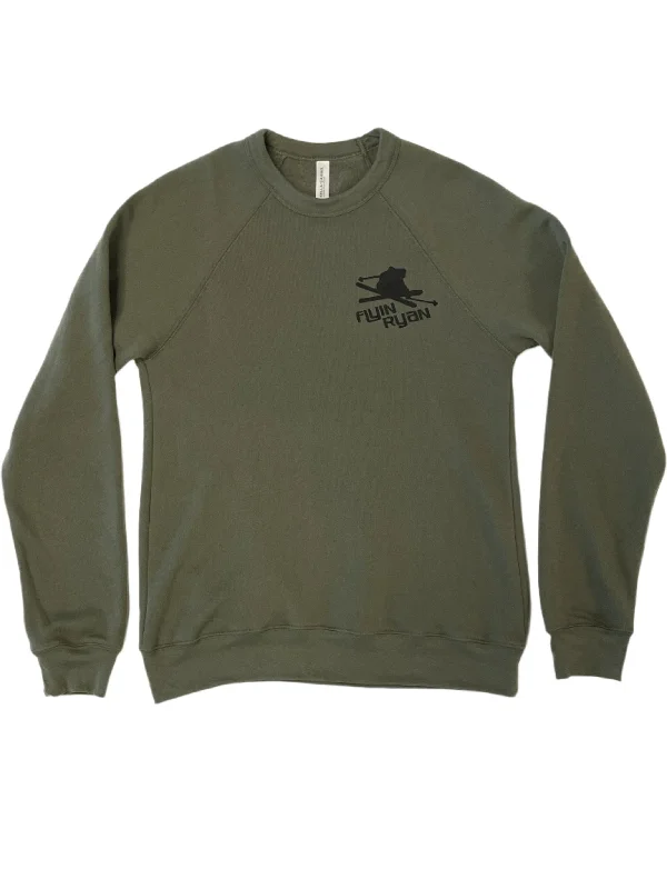 Flyin Ryan Crew Sweatshirt - Sage Hoodie with Lining Warm Insulated