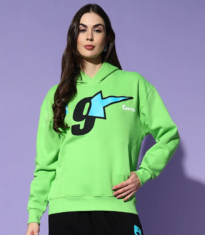 GRIFFEL Oversized Hoodie Neck Sweatshirt Hoodie with Tied Waist Feminine Flattering