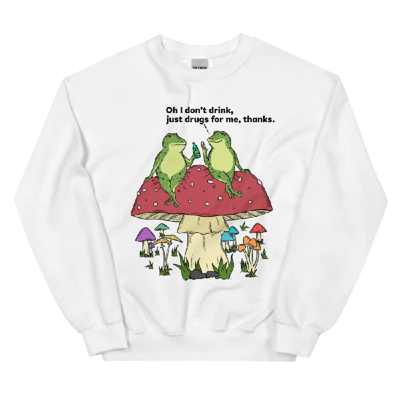 I Don't Drink Graphic Sweatshirt Zip Hoodie Drawstring Kangaroo Pocket