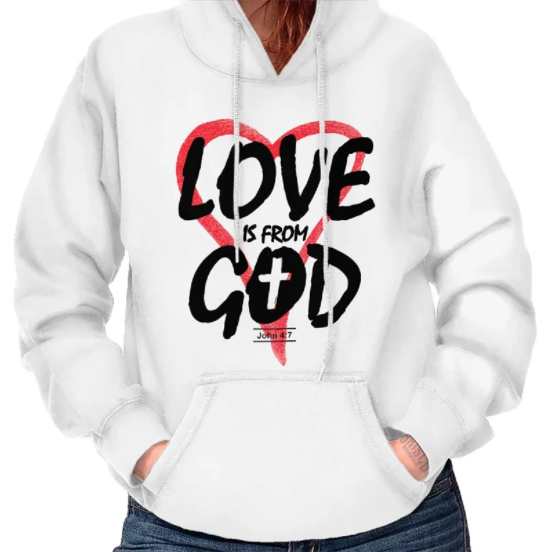 Love is From God Hoodie Hoodie with Side Slits Relaxed Casual