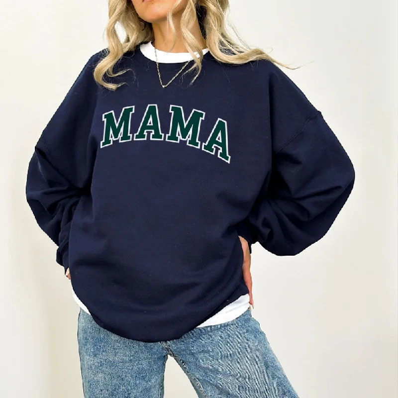 Mama Essential Varsity Women's Sweatshirt Hoodie Crop Top Short Trendy