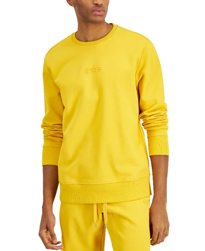 Michael Kors Mens Essential Fleece Crewneck Sweatshirt Hoodie with Hem Elastic Stretchable Comfortable Michael Kors Mens Essential Fleece Crewneck Sweatshirt Hoodie with Hem Elastic Stretchable Comfortable