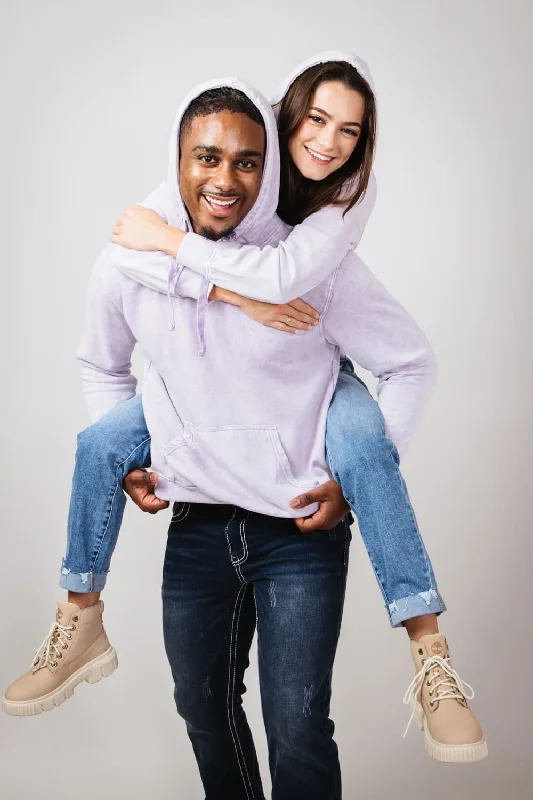 Mineral Wash Hoodie in Lilac | 708MW-LILAC Hoodie with Earth Tones Natural Calm