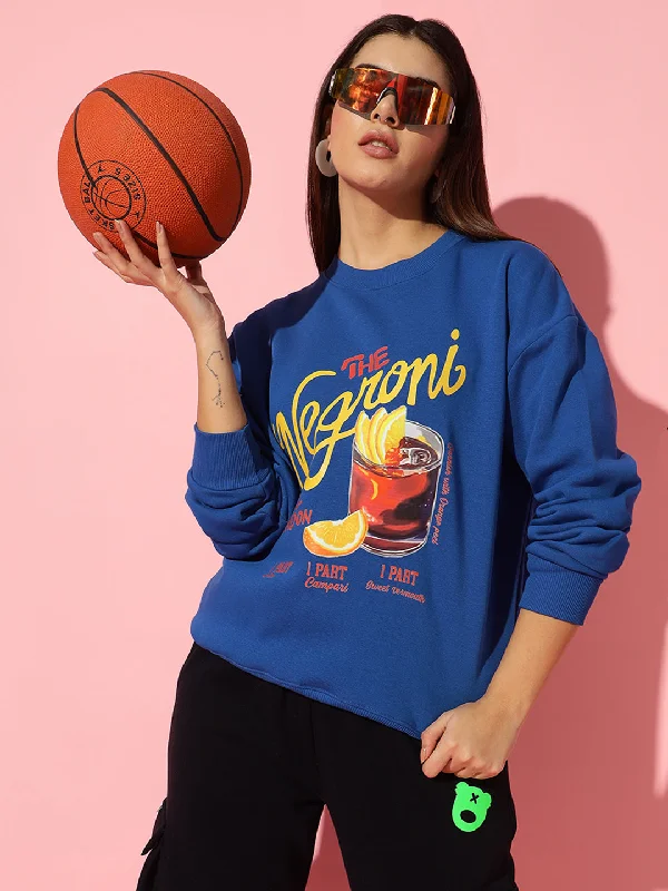 Negroni Royal Round Neck Oversized Sweatshirt Hoodie with Hem Raw Edge Edgy Unfinished Negroni Royal Round Neck Oversized Sweatshirt Hoodie with Hem Raw Edge Edgy Unfinished